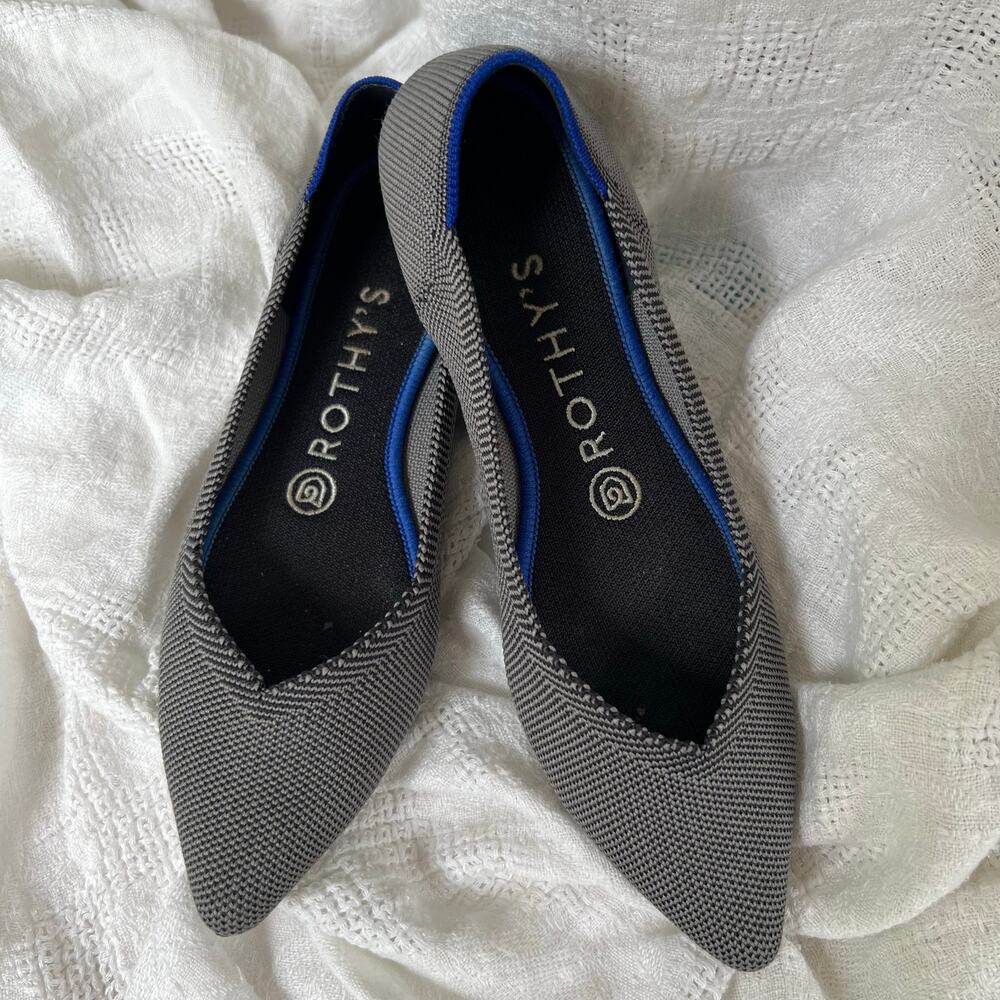 Rothy’s The Point Cloud Grey Birdseye Washable Ballet Flats 7